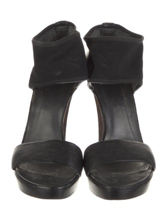 Stuart Weitzman Leather Mesh Accents Sandals