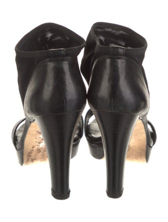 Stuart Weitzman Leather Mesh Accents Sandals