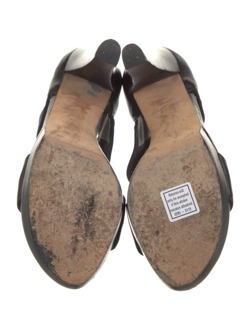 Stuart Weitzman Leather Mesh Accents Sandals