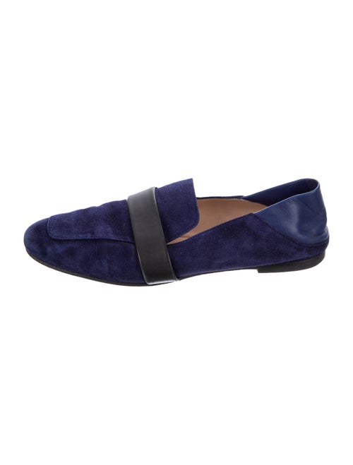Stuart Weitzman Suede Leather Trim Embellishment Loafers