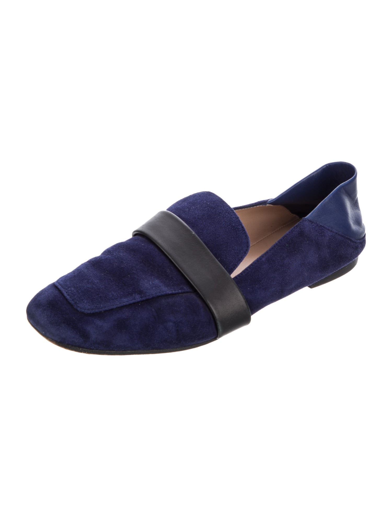 Stuart Weitzman Suede Leather Trim Embellishment Loafers