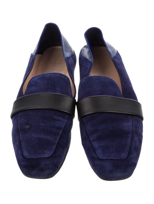 Stuart Weitzman Suede Leather Trim Embellishment Loafers