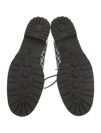 Stuart Weitzman Faux Pearl Accents Canvas Combat Boots