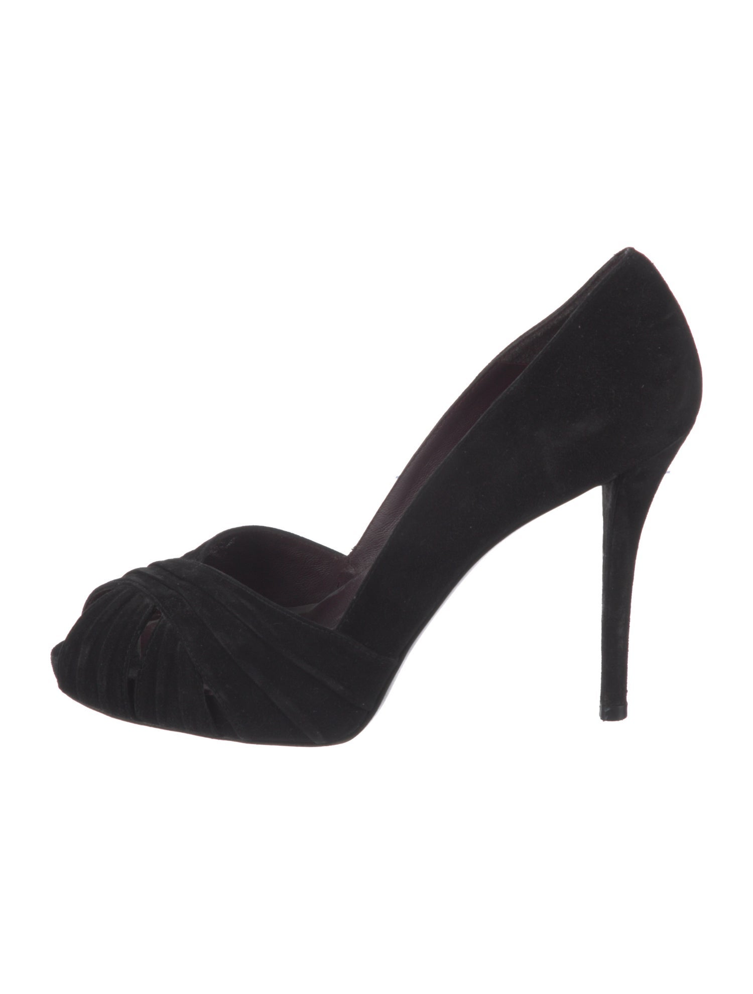 Stuart Weitzman Suede Cutout Accent D'Orsay Pumps