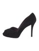 Stuart Weitzman Suede Cutout Accent D'Orsay Pumps