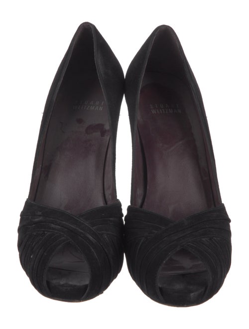 Stuart Weitzman Suede Cutout Accent D'Orsay Pumps