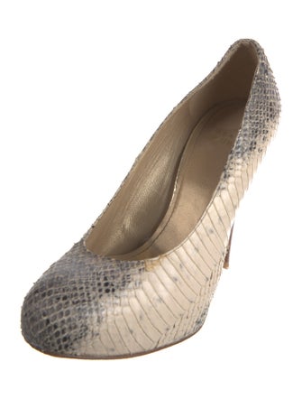 Stuart Weitzman Embossed Leather Animal Print Pumps