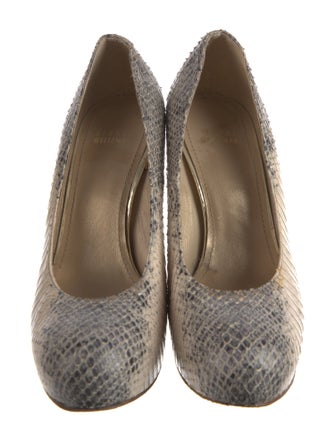 Stuart Weitzman Embossed Leather Animal Print Pumps