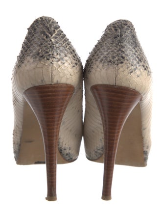 Stuart Weitzman Embossed Leather Animal Print Pumps