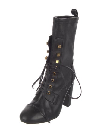 Stuart Weitzman Leather Lace-Up Boots