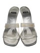 Stuart Weitzman Leather Crystal Embellishments Slides