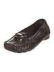 Stuart Weitzman Patent Leather Chain-Link Accents Loafers