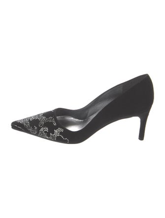 Stuart Weitzman Patent Leather Crystal Embellishments Pumps