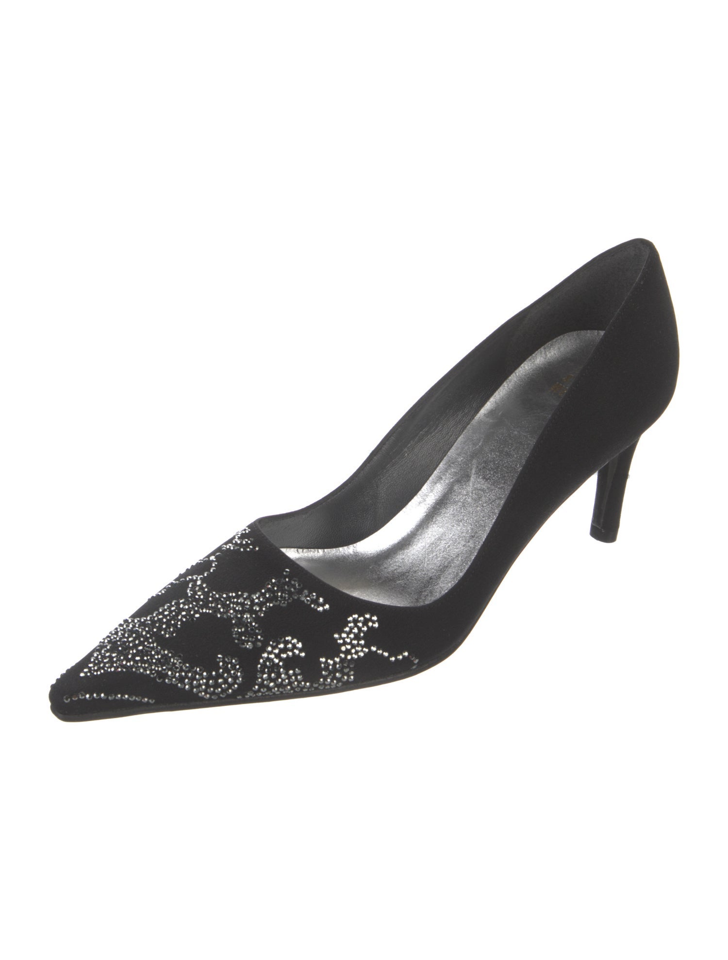 Stuart Weitzman Patent Leather Crystal Embellishments Pumps