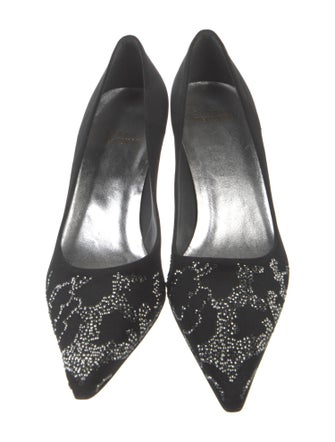Stuart Weitzman Patent Leather Crystal Embellishments Pumps