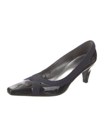 Stuart Weitzman Patent Leather Grosgrain Trim Pumps