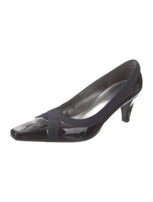 Stuart Weitzman Patent Leather Grosgrain Trim Pumps