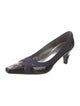 Stuart Weitzman Patent Leather Grosgrain Trim Pumps