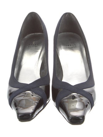 Stuart Weitzman Patent Leather Grosgrain Trim Pumps