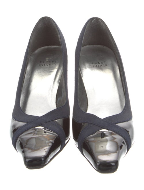 Stuart Weitzman Patent Leather Grosgrain Trim Pumps