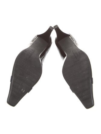 Stuart Weitzman Patent Leather Grosgrain Trim Pumps