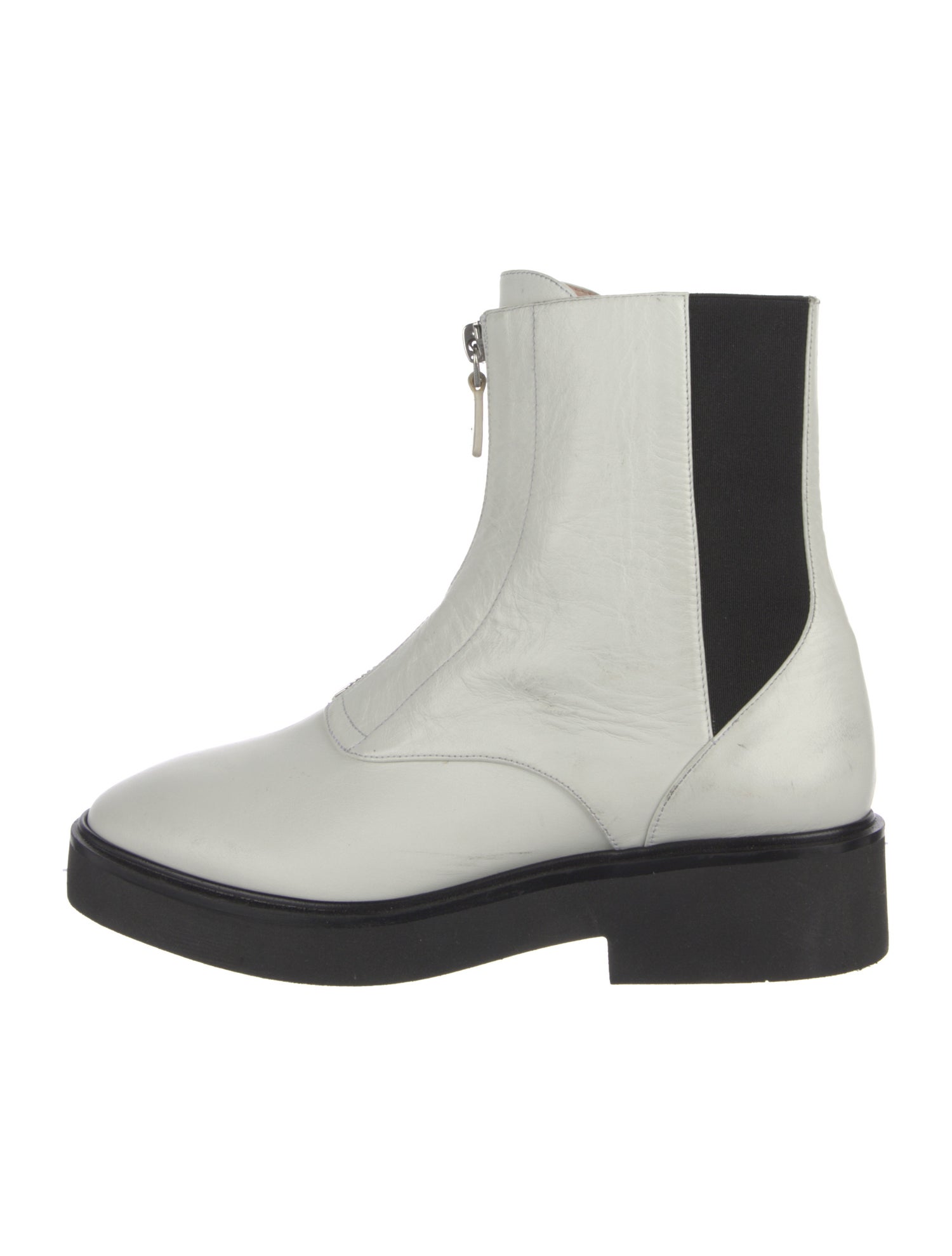 Stuart Weitzman Leather Colorblock Pattern Chelsea Boots