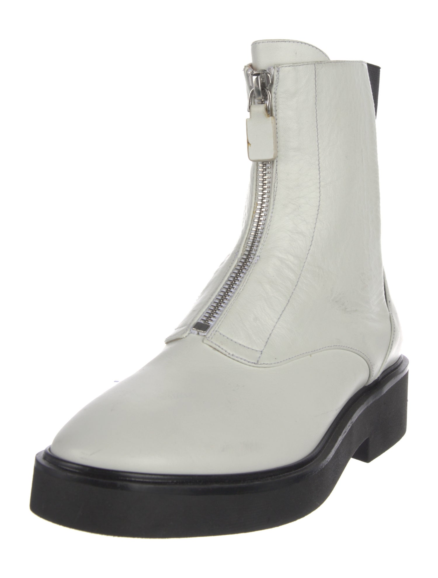 Stuart Weitzman Leather Colorblock Pattern Chelsea Boots