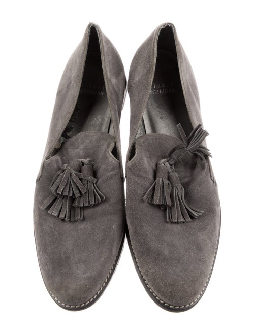 Stuart Weitzman Suede Tassel Accents Loafers