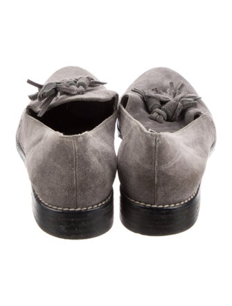 Stuart Weitzman Suede Tassel Accents Loafers