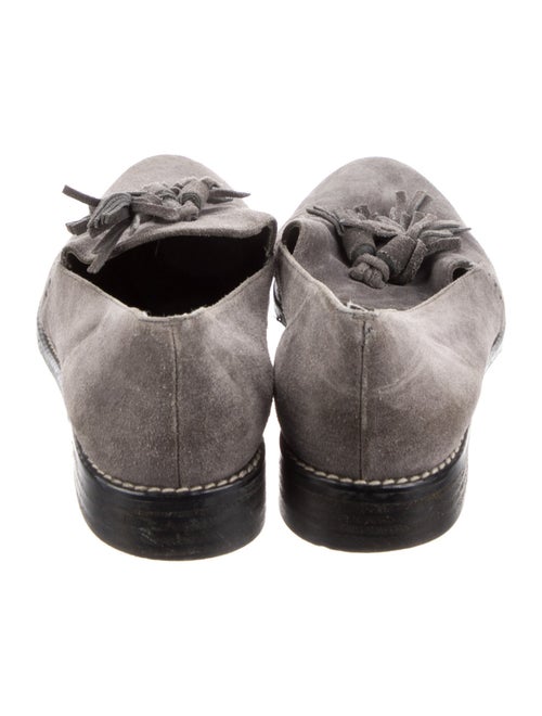 Stuart Weitzman Suede Tassel Accents Loafers