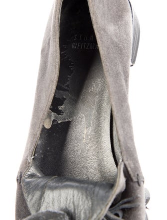 Stuart Weitzman Suede Tassel Accents Loafers