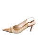 Stuart Weitzman Patterned Chain-Link Accents Slingback Pumps