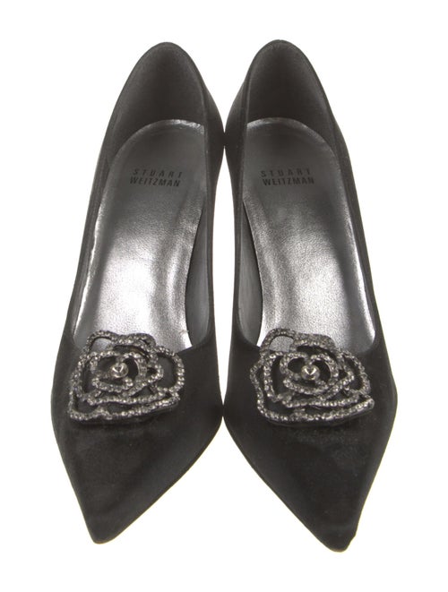 Stuart Weitzman Satin Floral Print Pumps