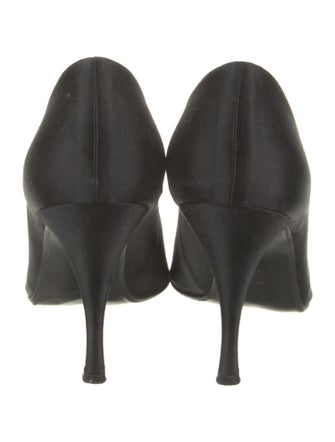 Stuart Weitzman Satin Floral Print Pumps