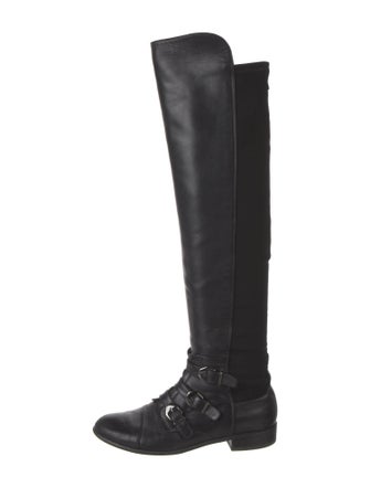 Stuart Weitzman Leather Lace-Up Boots