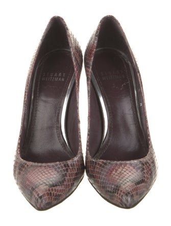 Stuart Weitzman Embossed Leather Animal Print Pumps