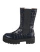 Stuart Weitzman Leather Animal Print Combat Boots