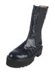 Stuart Weitzman Leather Animal Print Combat Boots