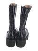 Stuart Weitzman Leather Animal Print Combat Boots