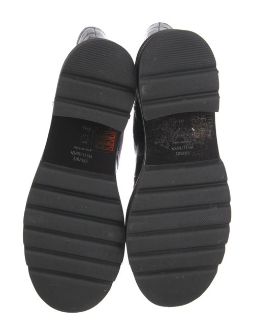 Stuart Weitzman Leather Animal Print Combat Boots