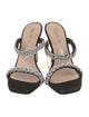 Stuart Weitzman Suede Crystal Embellishments Slides