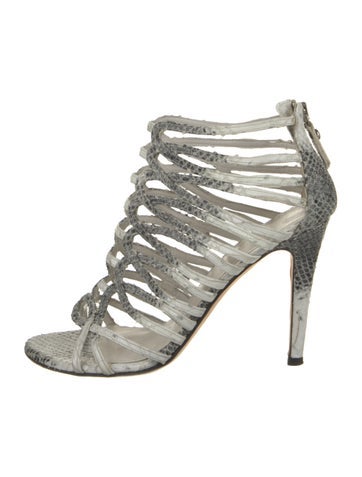 Stuart Weitzman Sandals Leather Animal Print US 7.5 |