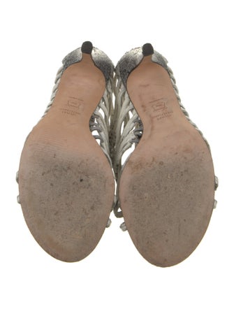 Stuart Weitzman Leather Animal Print Sandals