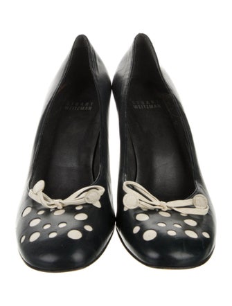 Stuart Weitzman Leather Bow Accents Pumps