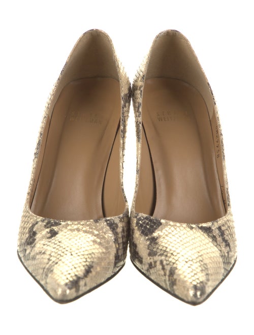 Stuart Weitzman Embossed Leather Animal Print Pumps
