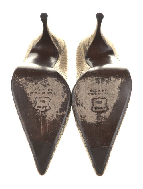 Stuart Weitzman Embossed Leather Animal Print Pumps