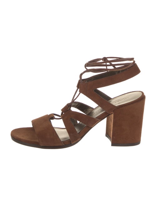 Stuart Weitzman Suede Cutout Accent Gladiator Sandals