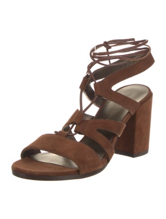 Stuart Weitzman Suede Cutout Accent Gladiator Sandals
