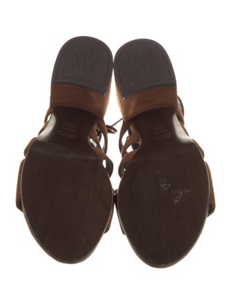 Stuart Weitzman Suede Cutout Accent Gladiator Sandals