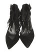 Stuart Weitzman Suede Fringe Trim Accent D'Orsay Pumps